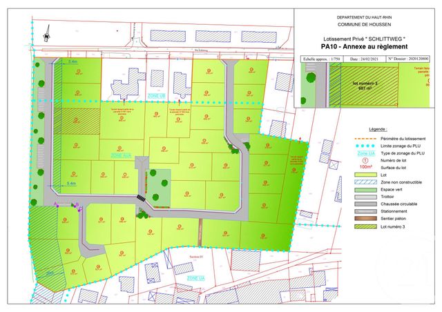 terrain à vendre - 607.0 m2 - HOUSSEN - 68 - ALSACE - Century 21 K2P Immobilier